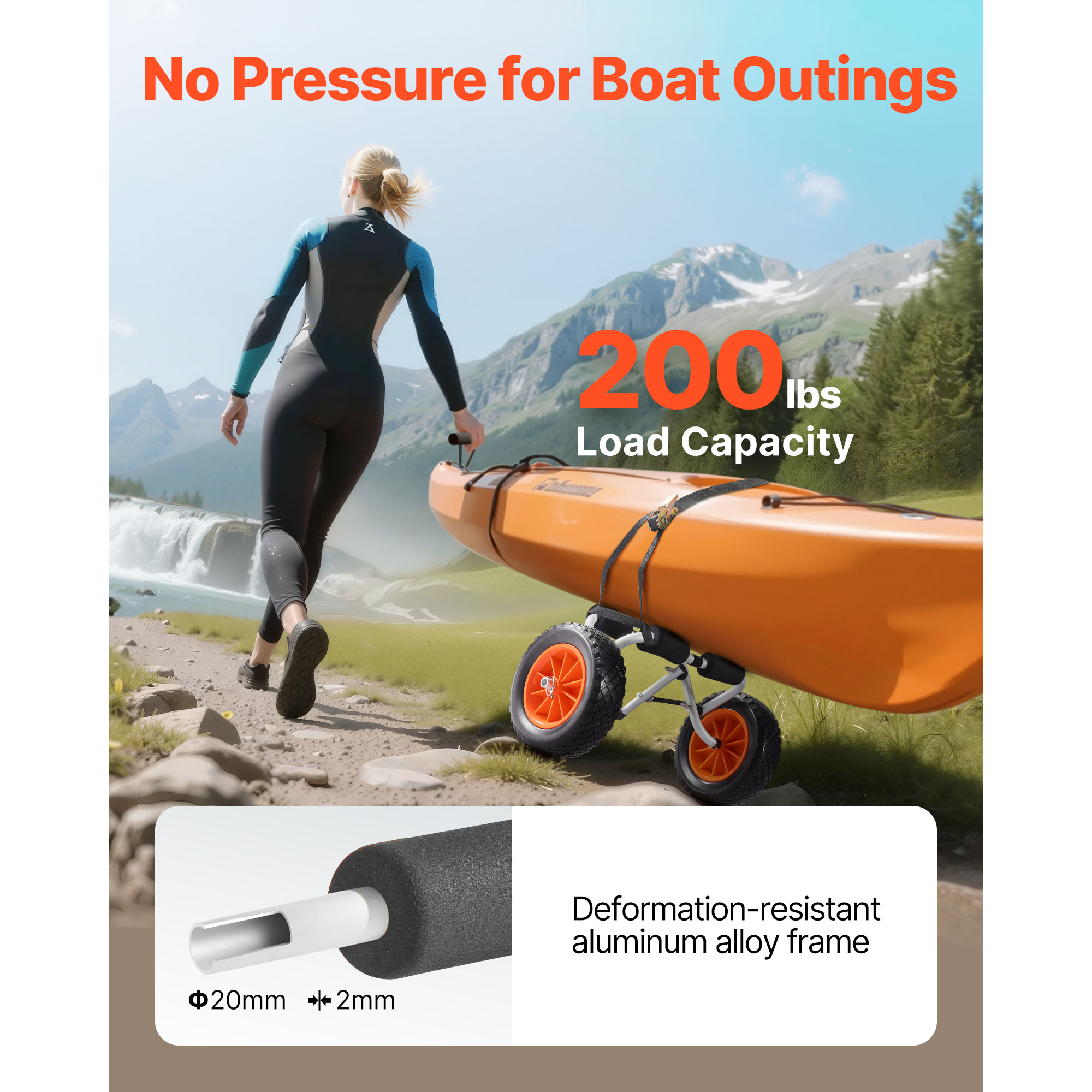 SucceBuy 200 lbs Kayak Cart Fo - Fishing Kayak Cart recension och pris